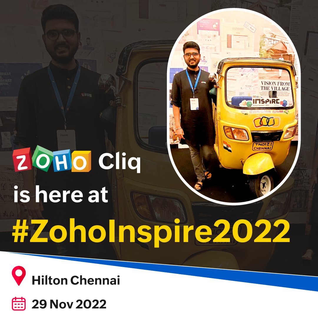 ZohoCliq's tweet image. Want to have a one-one discussion about #ZohoCliq with a product expert? Meet and connect with our product manager 𝐒𝐫𝐞𝐞 𝐕𝐢𝐠𝐧𝐞𝐬𝐡 𝐒 today at #ZohoInspire  2022.