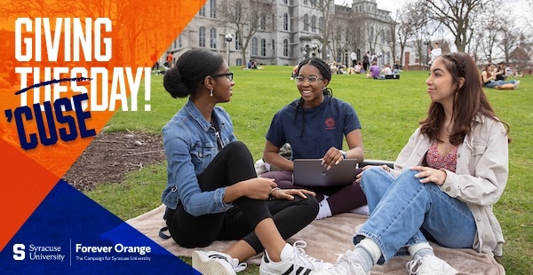 SUAlums's tweet photo. Come together with your Orange family on #GivingCUSEDay. 🍊 
Your generosity will encourage, inspire and support the next generation. Pay it forward by giving back to @SyracuseU on #GivingTuesday!
https://t.co/7c8Mx4RzU3 https://t.co/R6uUYMvhhr