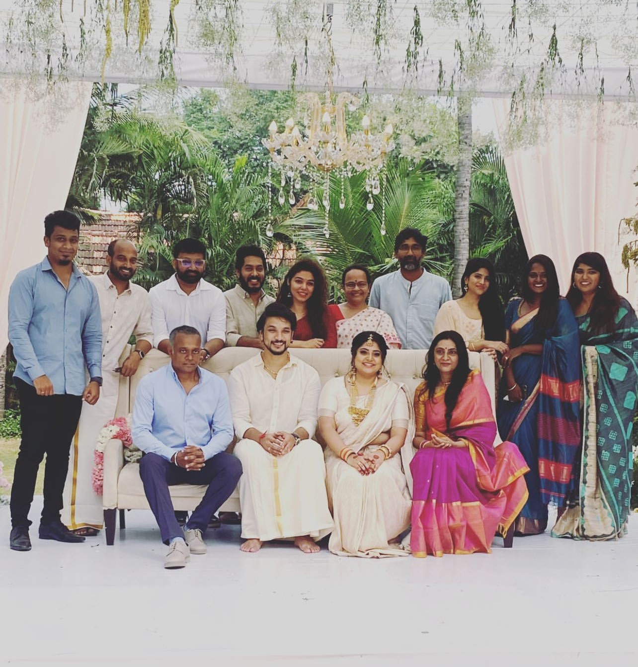 Gautham Menon Megha Akash and his team attended gautham Manjima's wedding ceremony