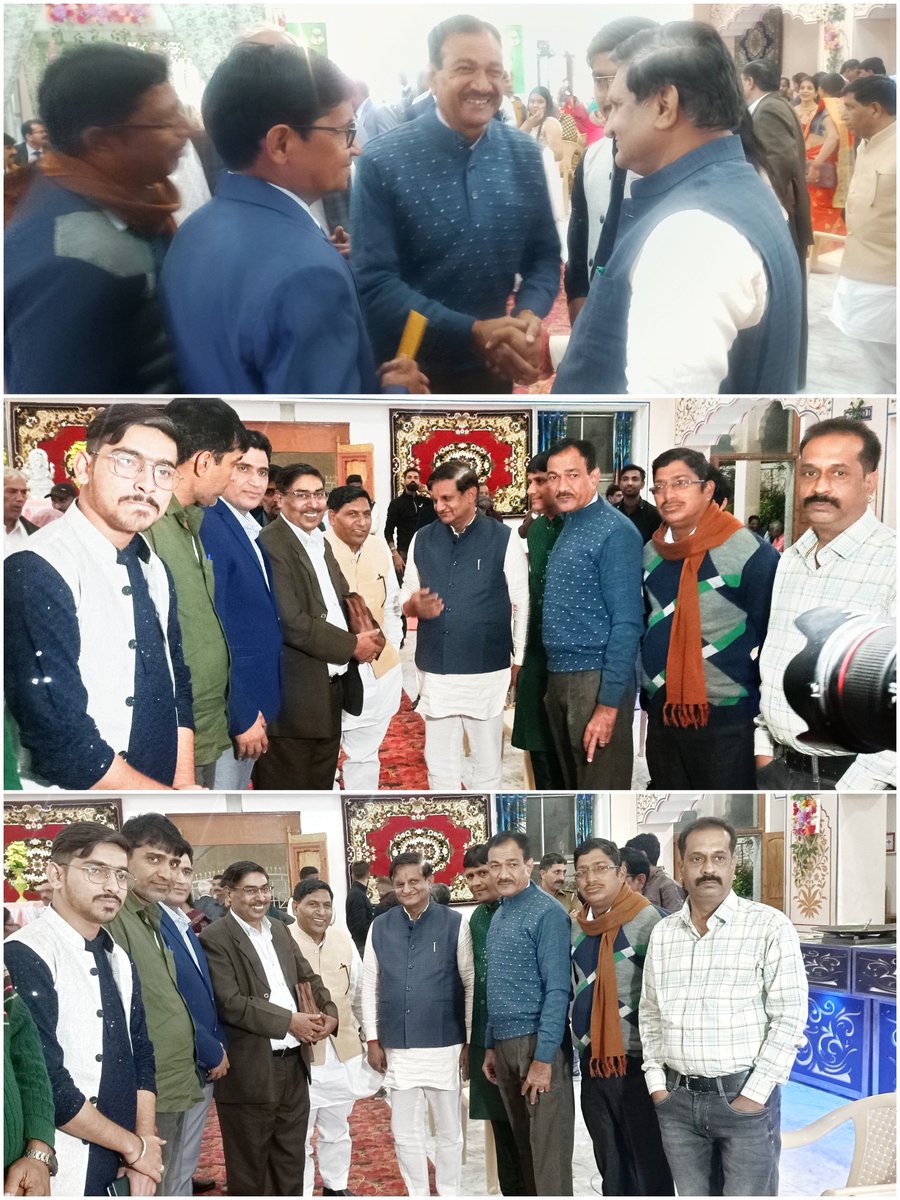 hariramranwa's tweet photo. कल रात लक्ष्मणगढ़ में जयगोविंद जी, शिवकुमार जी सारस्वत के वैवाहिक समारोह में शामिल होकर नेहा बिटिया को आशीर्वाद दिया। https://t.co/8lTWF0MsC3