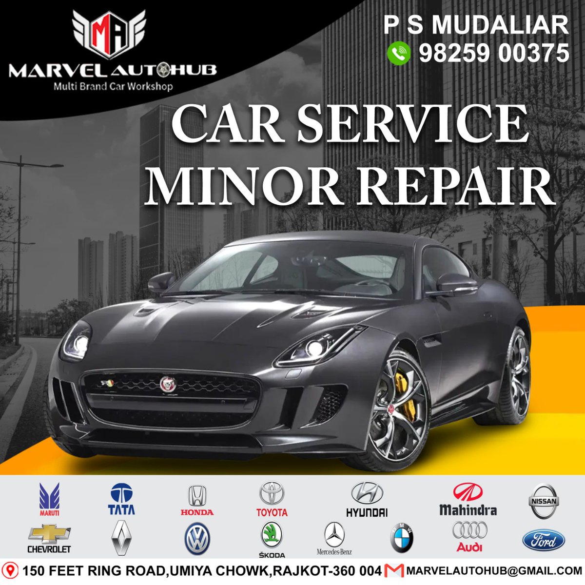 AutoMarvel's tweet photo. #MARVEL #marvelautohub #AutoHub #bodywork #carbodyworks #carservice #repair #carrepair #carcare #CarCareProfessionals #autocare #auto #MarutiSuzuki #honda #TOYOTA #hyundai #Mahindra #ford #Xuv #rajkot https://t.co/d5S83UwG6c