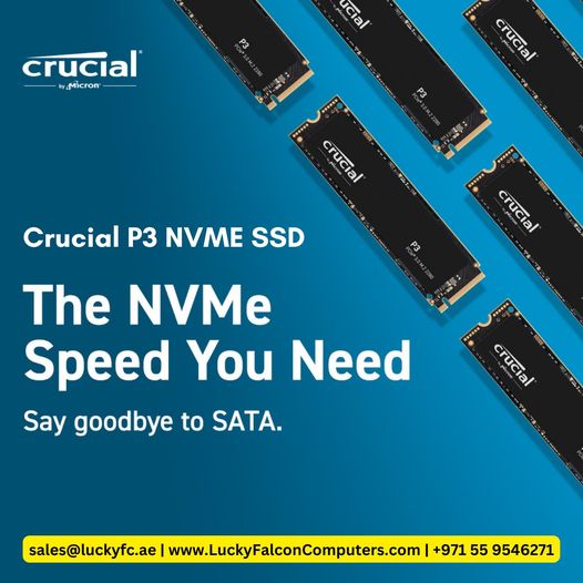 LuckyFalconcom's tweet image. Crucial P3 SSD
#ssds #crucial #internalmemory #onlineshopping 
Basic bootup speeds won’t cut it — not at work, on the go, or in the game. But the Crucial P3 SSD is anything but basic. With NVMe™ performance that’s more than 6x faster than SATA and 22x faster than HDD