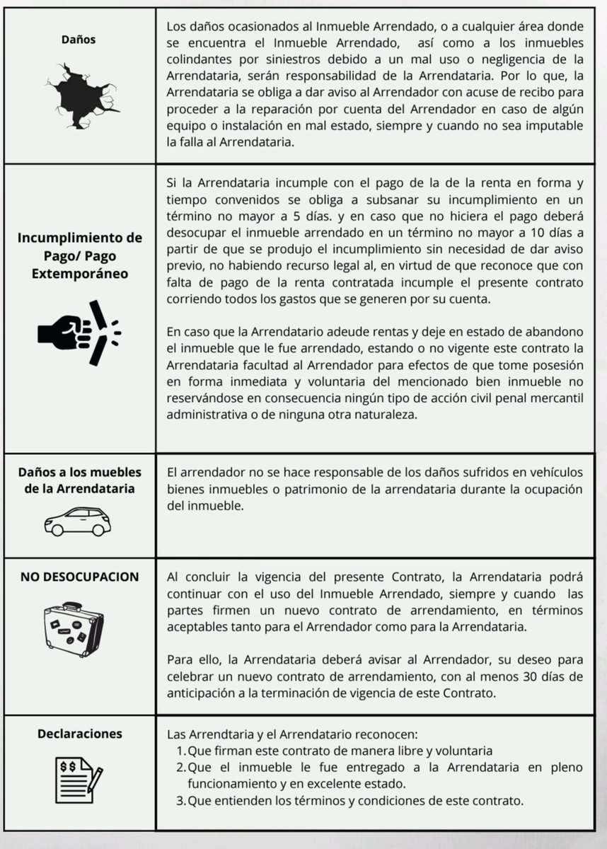 renatogironloya's tweet photo. Me encantó este diseño de Contrato. Sin duda abona al entendimiento y comprensión. Nada de citas innecesariamente técnicas. Valor agregado a estandarizar.
Créditos: Janet Huerta https://t.co/3HaYBaFsTN