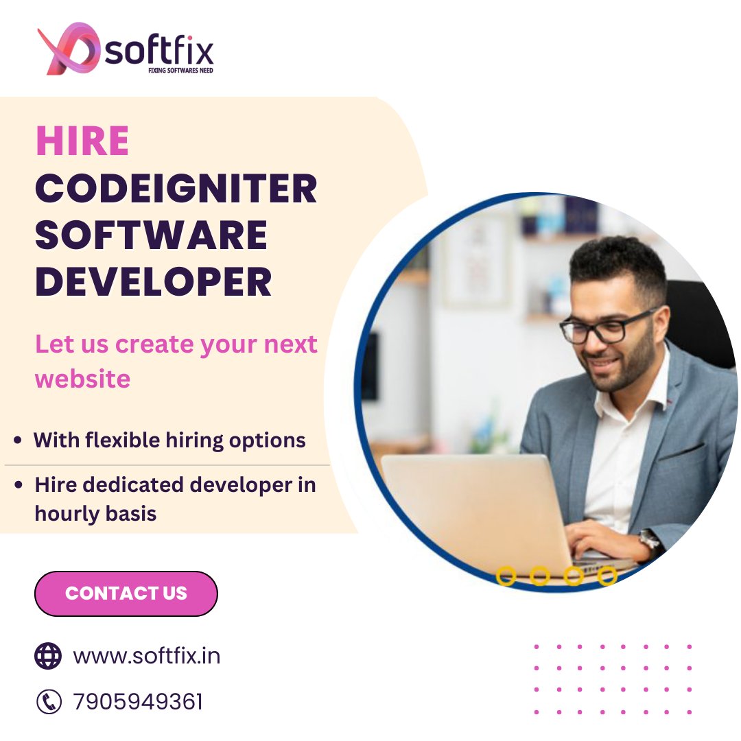 officialsoftfix's tweet image. Hire our dedicated CI software developer.
Call us at 7905949361 to know more about our services.
#codeigniter #codeigniterframework #hire #softwaredeveloper #webdeveloper #startup