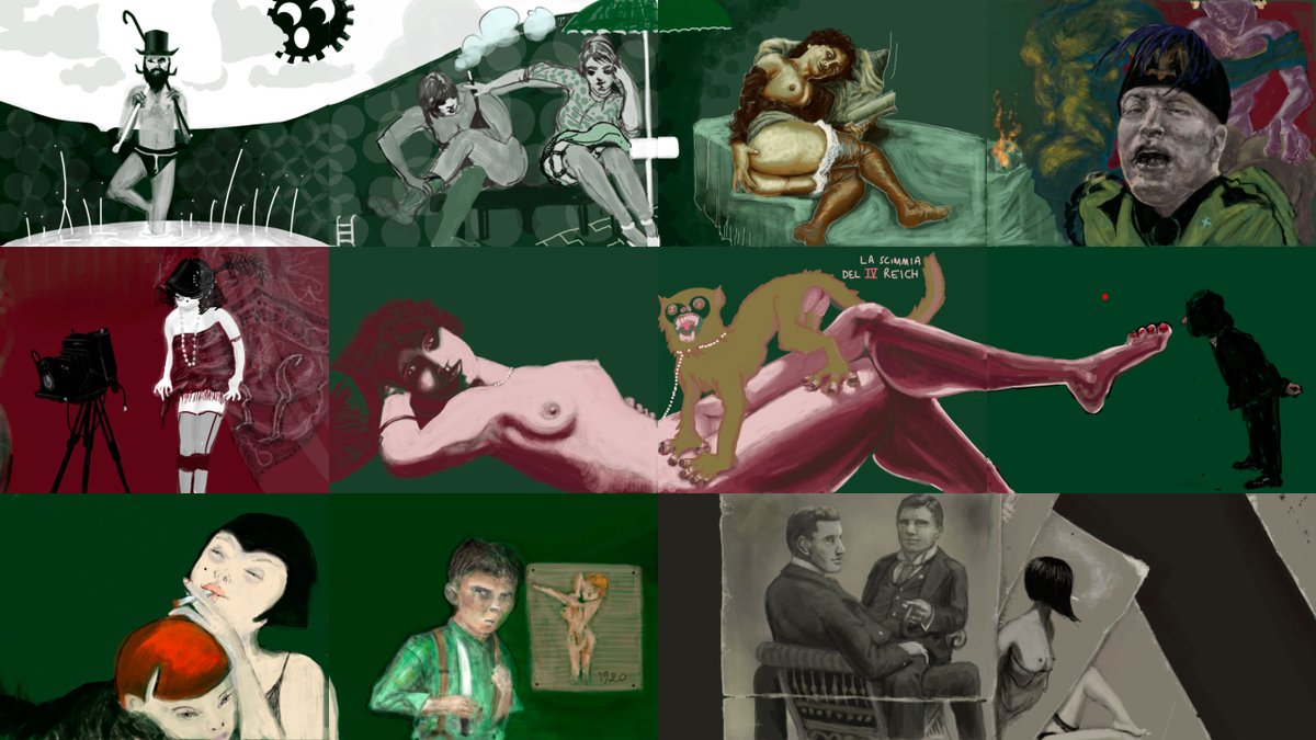 NOVUSSPHYNX's tweet photo. Each conversation begins with an idea-drawing that is dropped in @PowerDada and artists arrive with their contribution in a linear way as in the chats of the 90s.
the idea-drawing mutates, evolves and surprises at all times.
Erotica of the 1920's https://t.co/rHA5pU6xFg @Serste2 https://t.co/ZLhOrfk9YF