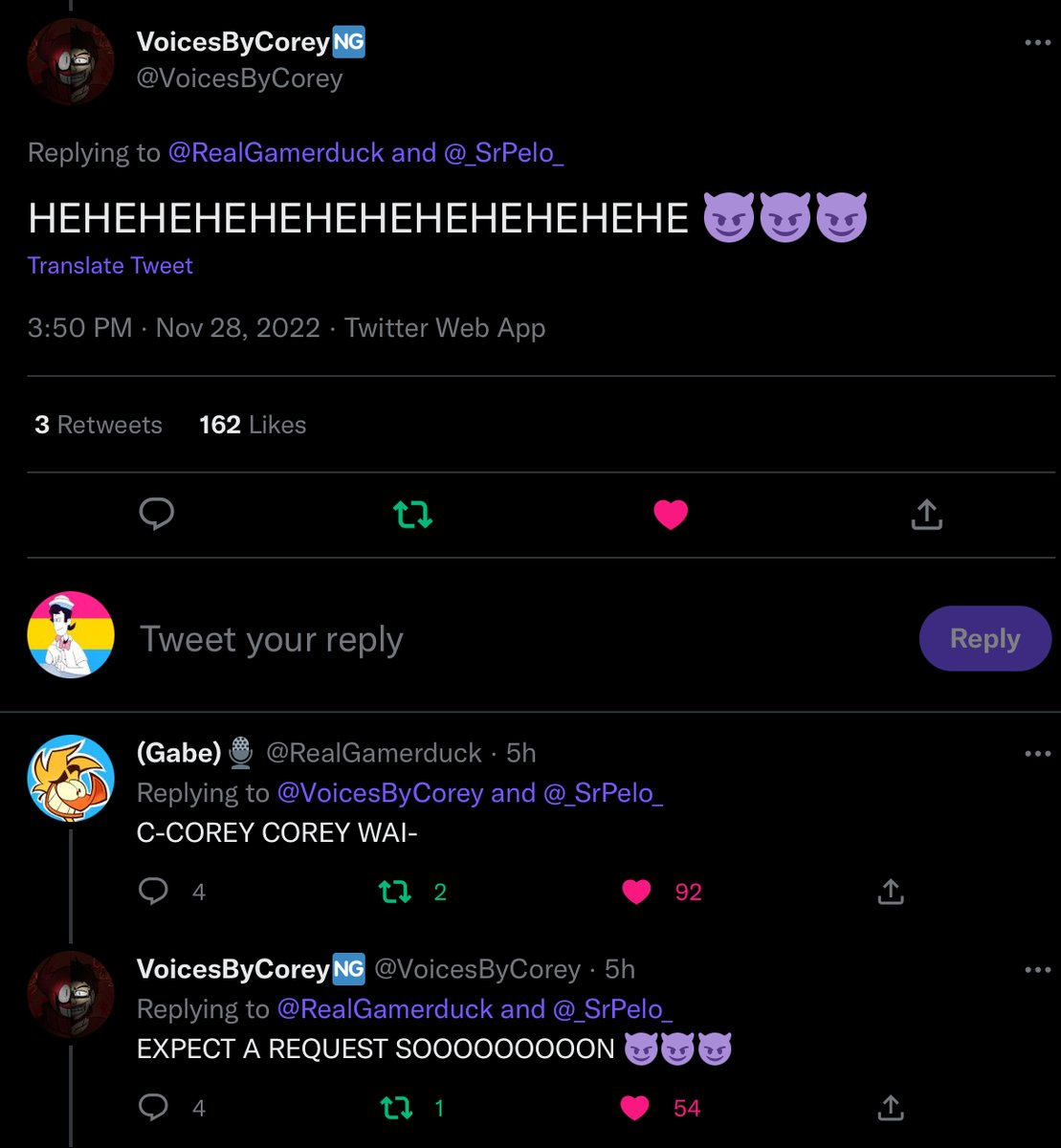 Strawbe16792760's tweet photo. I WANT- NO I NEED TO NO WHAT COREY WILL REQUEST(s) GABE TO SAY-
all I have to say is Corey pls have mercy on Gabe
tags #VoicesBycorey #spookymonth #spookymonthstreber #GabeVA #IFRNEEDTOKNOWRIGHTNOW https://t.co/KnFtOtH2js