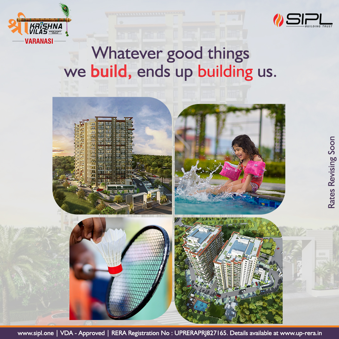 ShreemaaInfra's tweet photo. Whatever good things we build, ends up building us.
#2BHK #sipl #luxury #homebuyer #srikrishnavilas #premiumflats #luxuryflats #homebuying #varanasi #Kashi #luxuryapartments #RatesRevisingSoon #building https://t.co/swurqWi5Cf