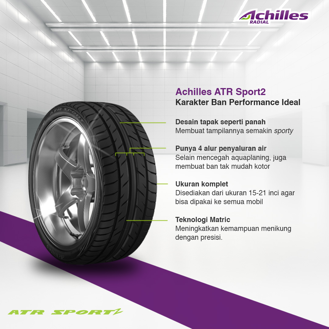 Achilles ATR Sport2 adalah ban performance paling rasional untuk dipakai sehari-hari. Karena memenuhi karakter dan kemampuan ban dengan performa tinggi.

#AchillesRadial
#TireYouCanTrust
