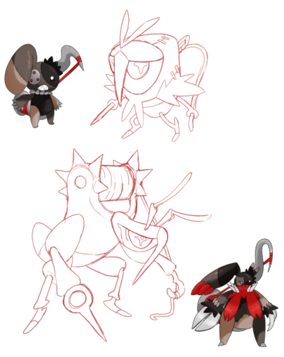 「another wip for today, wheelbug sewing a」|🐙🦑👁️one-eyed Guy enjoyer👁️ comms openのイラスト