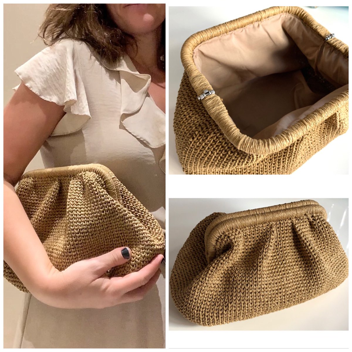 Excited to share this item from my #etsy shop: Hand knitted Tan Clutch Bag, Summer Paper Rope Bags Tan, Beach Tan Color Clutch Bags, Crochet Bags Made from Paper Rope, Stylish Crochet Bag #birthday #minimalist #paperropebag #raffiabagclutch #pouchbags #bestgifts https://etsy