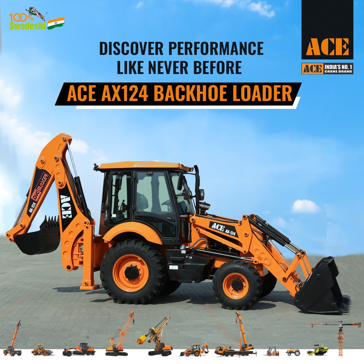 AceCranesIndia's tweet photo. Choose extreme productivity with our all-powerful AX124 Backhoe Loader.
#ACE #AceCranesIndia #AceBackhoeLoaders #BackhoeLoader #DigMaster #AX124 #Backhoe #Loader #Construction #Powerful #AceKiJCB https://t.co/HEVOICBgWY