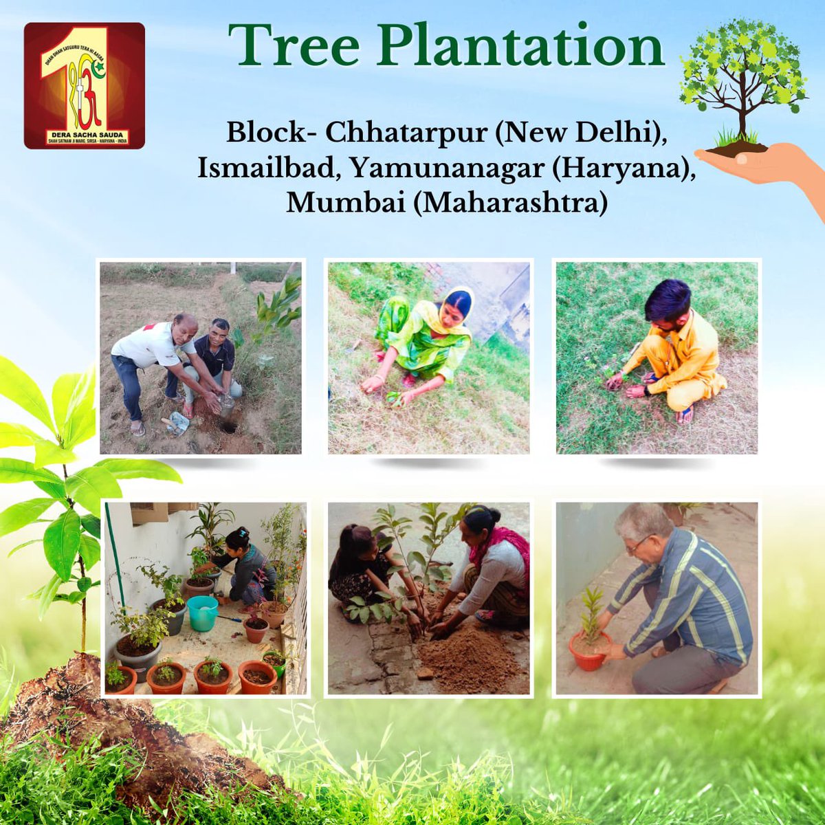 DSSNewsUpdates's tweet photo. Tree plantation not only makes surrounding beautiful but also maintains the ecological balance of the environment of MotherEarth! Be a part of #TreePlantationDrive to make a significant contribution! #DeraSachaSauda #SaveEnvironment https://t.co/9uQOENn8uW