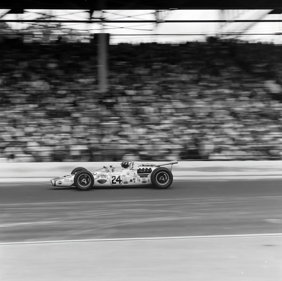 Graham Hill on his way to victory in the 1966 Indianapolis 500.