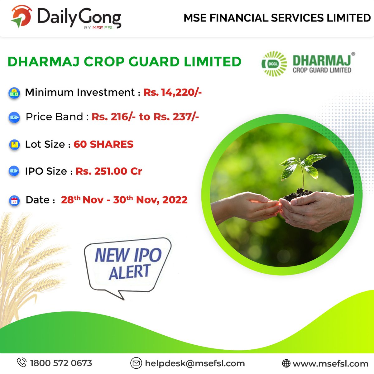 dailygongmsefsl's tweet photo. 🛎New IPO Alert 🛎
.
Equity | Derivatives | Commodity| Mutual Funds | Currency | Margin trading |
.
Reach us@ 1800 572 0673
.
Visit us@ https://t.co/6kuMwqPCi1
.
#tradingapp #Onlinetradingplatform #dailygong #msefsl #msefslindia #paradeepphosphateipo #IPO #trading #stockstobuy https://t.co/dwzKFJ9nQe