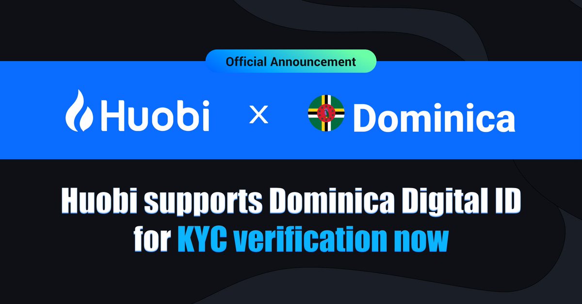 HTX_Global's tweet image. Great News!

Say hello to Dominica DID, your gateway to the #metaverse:

√ Tron network based DID 

√ Huobi will support Dominica DID for KYC verification

√ DMC will be issued for sale with our upcoming #Huobi Prime event

More:huobi.com/support/en-us/…