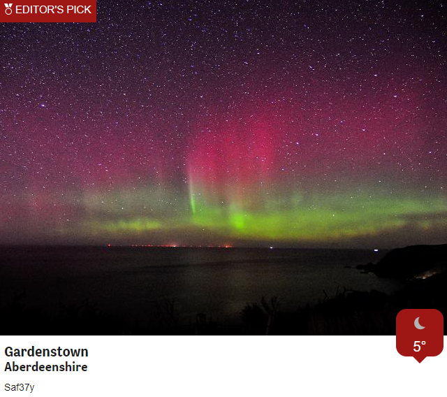 BBCScotWeather's tweet photo. The Northern Lights putting on a show last night! Thanks @BBCWthrWatchers #AuroraBorealis JR https://t.co/bm86NSFabu