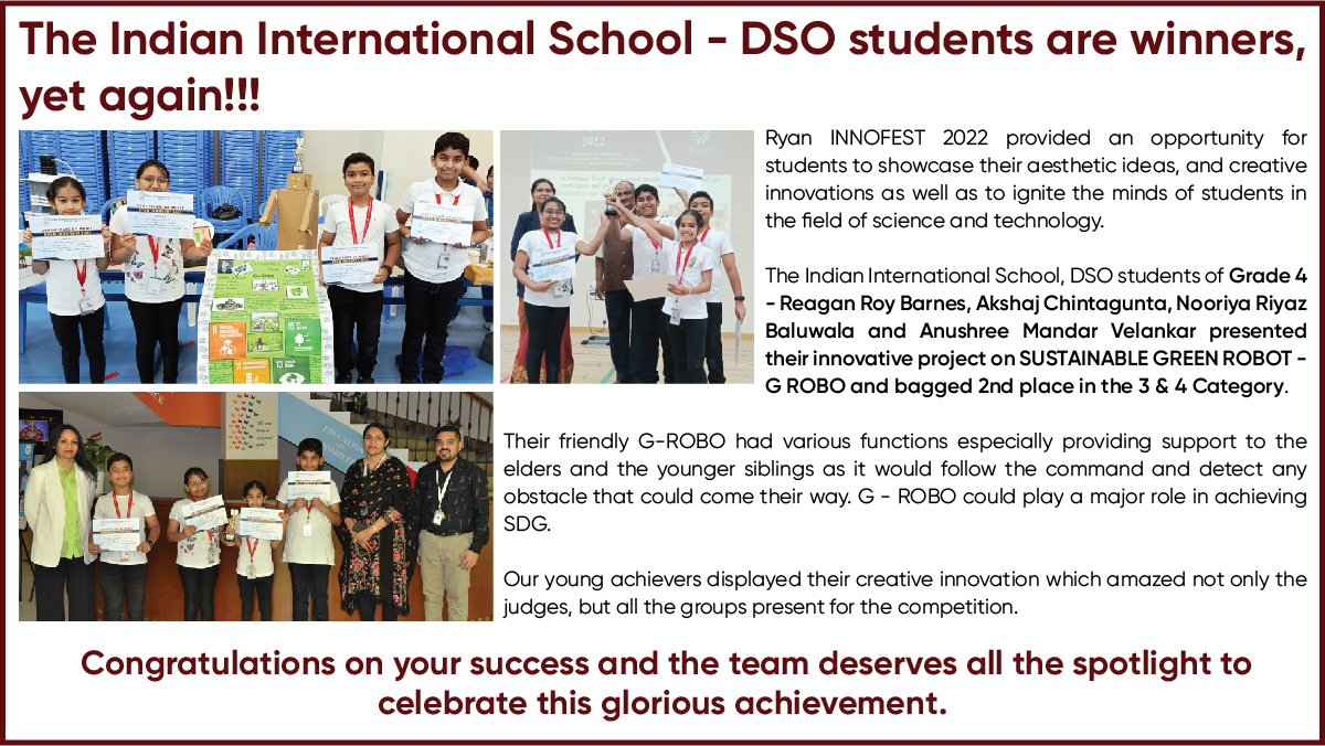 IIS_DSO's tweet photo. The Indian International School - DSO students are winners, yet again!!! #innofest #GRobo @KHDA @cbseindia29 @UAEMoralEdu @TeachersOfDubai https://t.co/uNWMy1bwCm