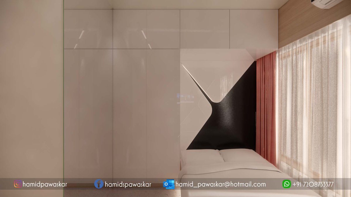hamidsp's tweet photo. Recently finished a Bedroom design of a 70 sq.ft. area. Hope you will like this one too. For any kind of Interior Design services, kindly get in touch through DM.
#architecture #interior #civil #sketchup3d #interiordesign #archviz #3ddesign #3dmodeling #mattiascibien #3drenderbot https://t.co/QYQzjvFutw