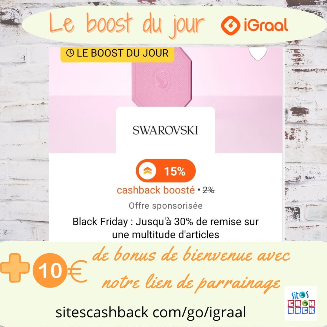 sitescashback's tweet photo. #cashbackboosté #igraal sur le site #svarovski + 10€ de #bonus avec notre lien #parrainage 
https://t.co/DyKTjuobwR 
#bonplan #promo #argent #bonsplans 
#cashbackfrance #economies #bijoux#beauté https://t.co/tt2uPIEqDH