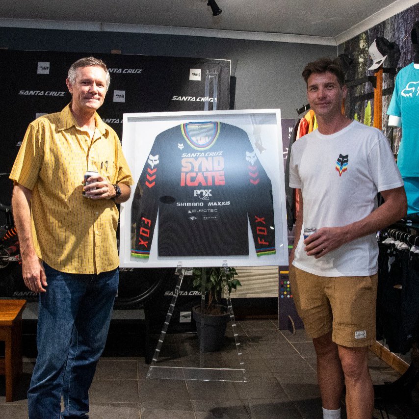 _RushSports_'s tweet photo. The Good Vibes Tour wasn’t just about bikes &amp; beer… we are thrilled to have raised R110 000 over the three nights auctioning signed @GregMinnaar Syndicate Jerseys at each stop 🐐🇿🇦 with proceeds split between #ChasingZero &amp; Town Bush Trails

#WeRide @santacruzbikes @maxxistires https://t.co/enDkGPBzeE
