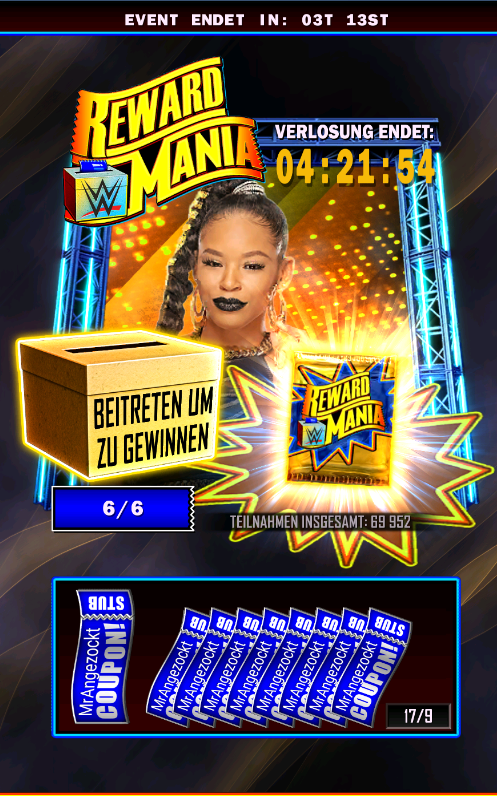 MrAngezockt's tweet photo. 🚨 Die neue Special Karte Bianca Belair gibts in #RewardMania 🚨
⭐ Packt schnell Eure Tickets rein
❤️LIKE 🔀 RETWEET
#wwesupercard #MrATeam #SuperCard
#Mrangezockt https://t.co/auARyMV5sO