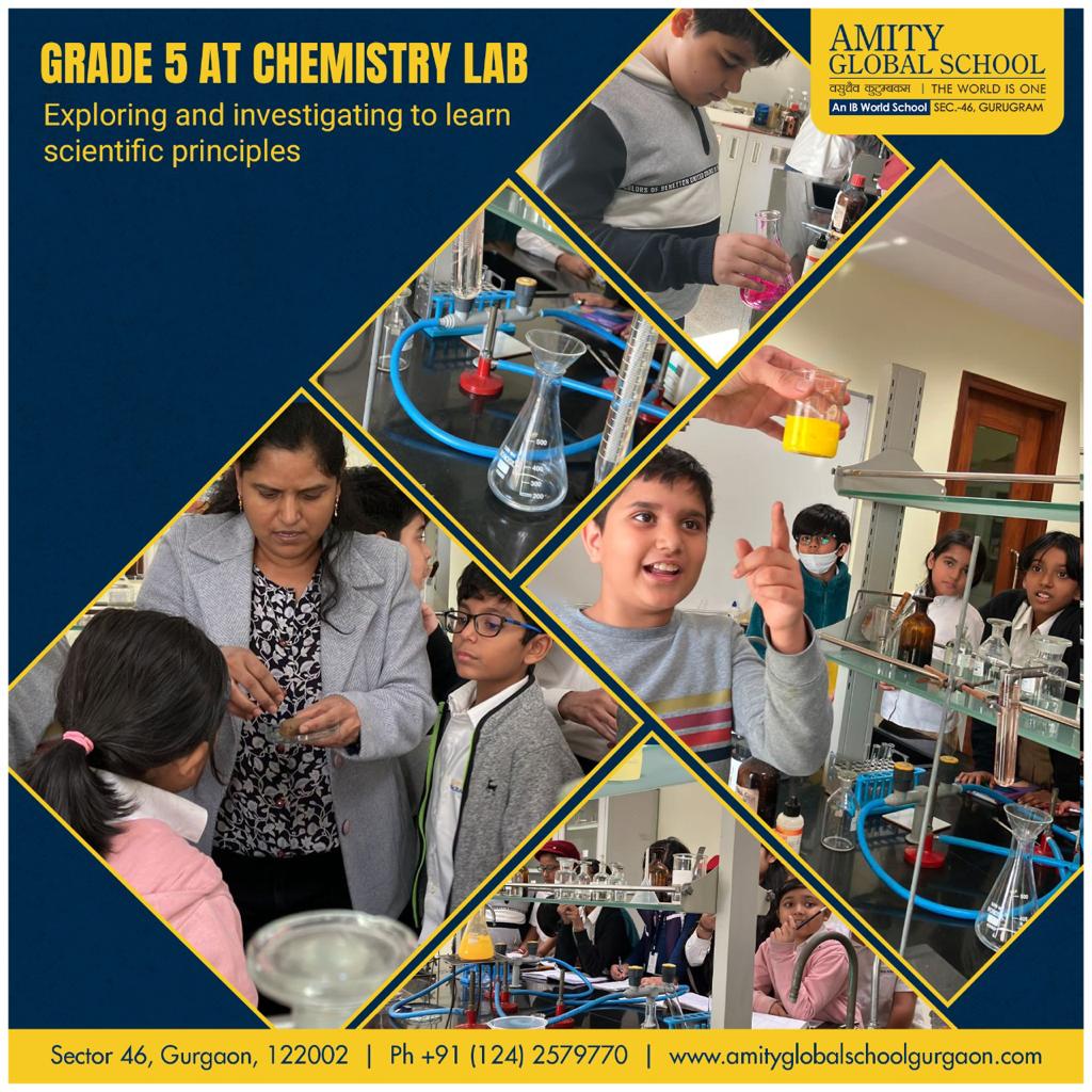 AGSGurugram's tweet photo. Expert visit: Grade 5 went to chemistry lab, Ms Vandana Singh IBDP Chemistry facilitator did experiments with students to support constructive learning and fostering scientific thinking in students.
#ExpertVisit #chemistrylab #IBDP #Grade5 #AmityGlobalSchool https://t.co/YWKKToReuV