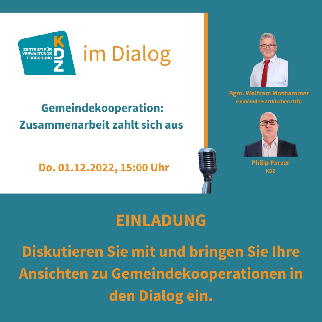 KDZ_Austria's tweet photo. Am Donnerstag diskutieren wir ab 15 Uhr bei KDZ im Dialog zum Thema #Gemeindekooperation. Diskutieren Sie mit und bringen Sie Ihre Meinung zum Thema ein!
Zur Anmeldung ▶ https://t.co/0Zn5NMukjg
#Gemeindekooperation #KDZimDialog #Dialog #Verwaltung #Innovation https://t.co/GxDc9xVVTt