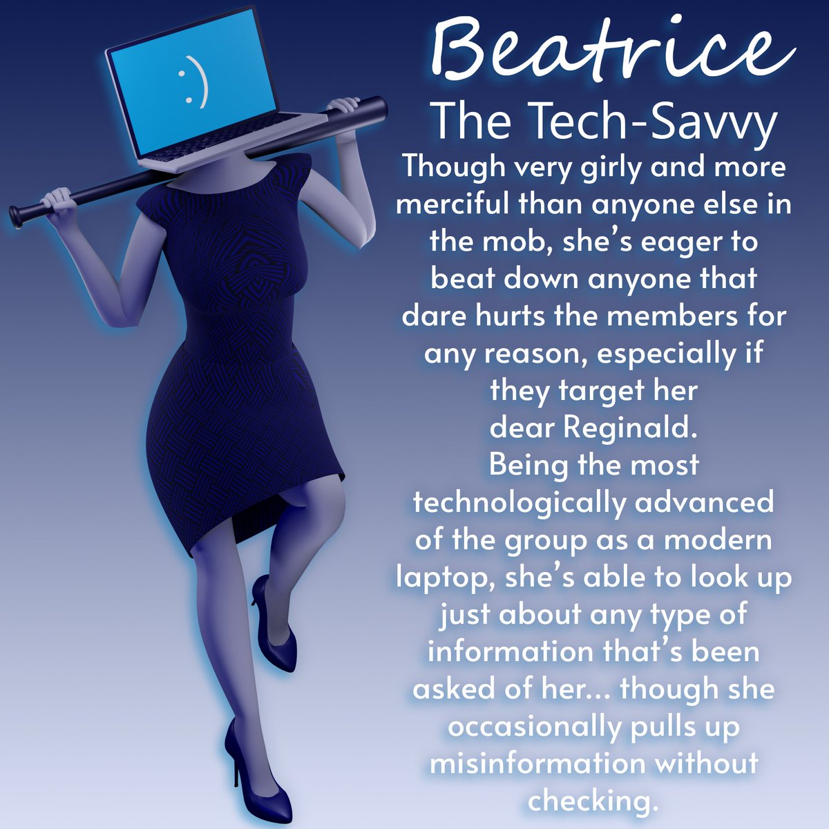 VioletQueenling's tweet photo. (2) Bios for the main members of the R.G.B.C.M.Y.K.
#art #blender3d #originalcharacter #originalcharacters #oc #ocs #rgb #cmyk #humanoid #television #tv #computer #laptop #objecthead #tvhead #computerhead #screenhead #reginald #beatrice #geraldo #geraldine #printer #robot https://t.co/pWhkyp4Hmz