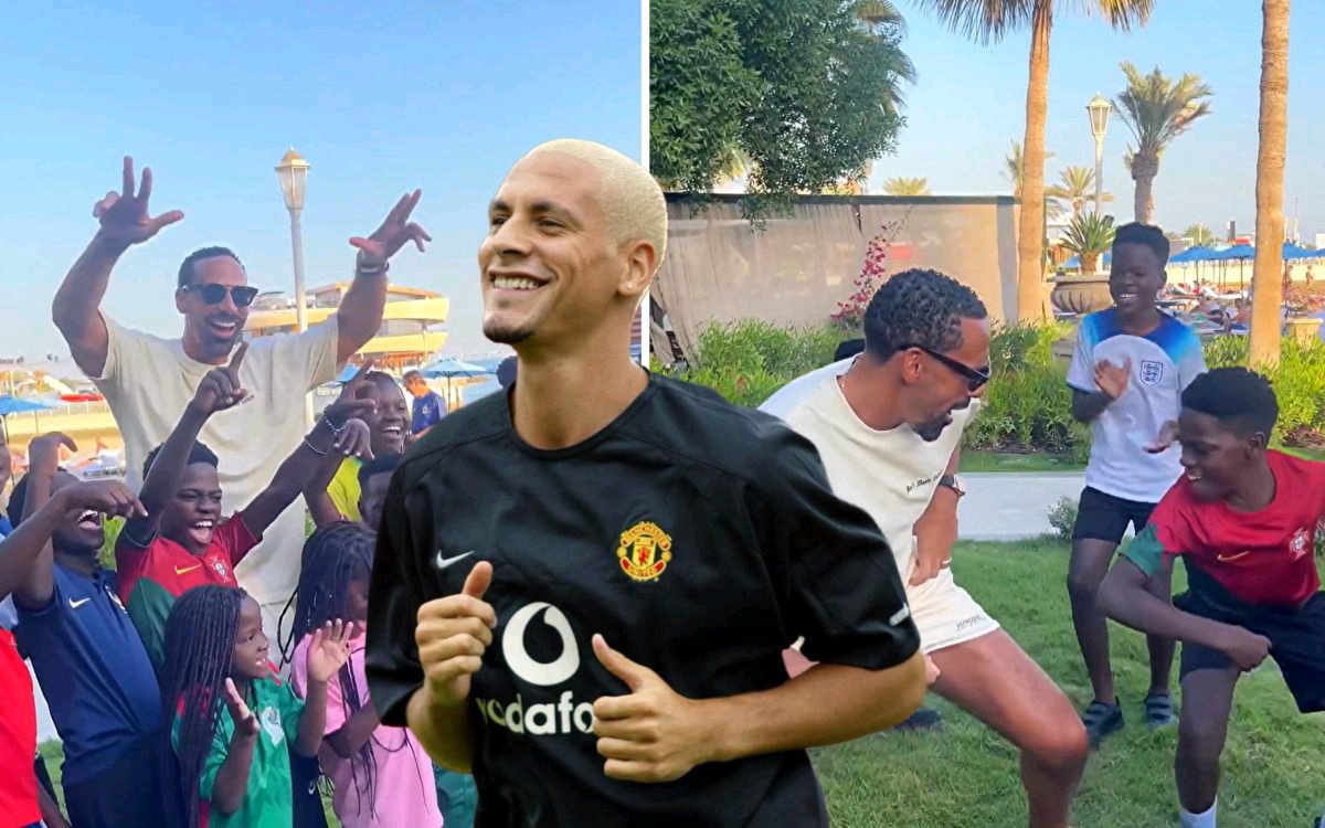 resttvuganda's tweet photo. Having met Uganda’s Triplets Ghetto Kids, former Manchester United captain Rio Ferdinand wants them to perform at the World Cup Qatar 2022 final.

#RestTVSports https://t.co/0Z9sIKDq8c