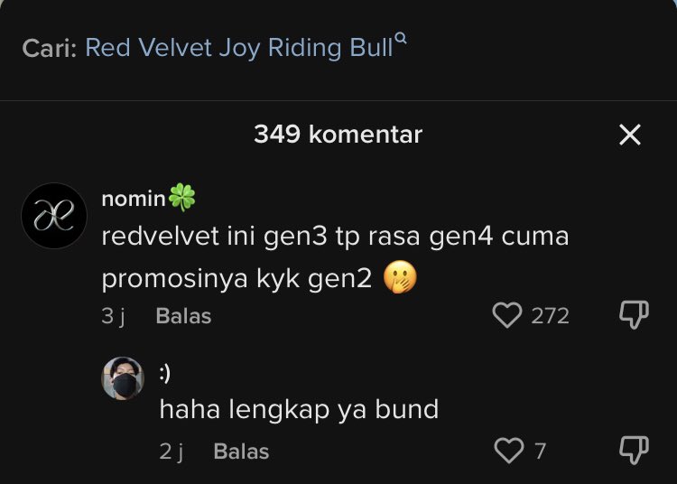 redvelfess's tweet photo. [RVF] nemu komen ini ditiktok pis gimana pendapat kalian? https://t.co/zegWkQoFHr