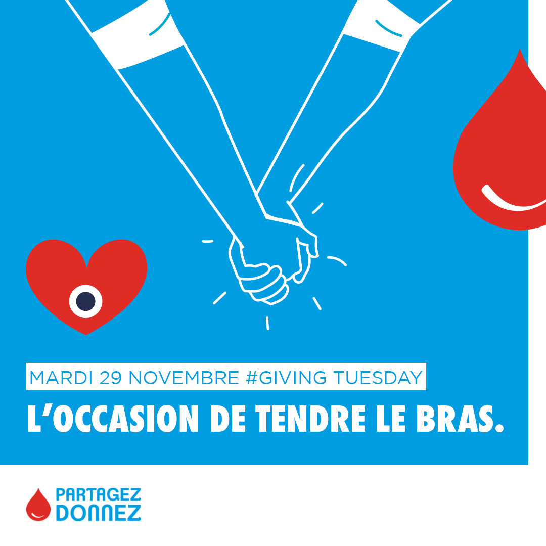 EFS_dondesang's tweet image. On parle souvent d'une main tendue en signe de générosité. Les donneurs de sang, eux, tendent le bras ! Merci pour vos dons de vie 💙
#GivingTuesday
#GivingTuesdayNow
@GivingTuesdayFr
