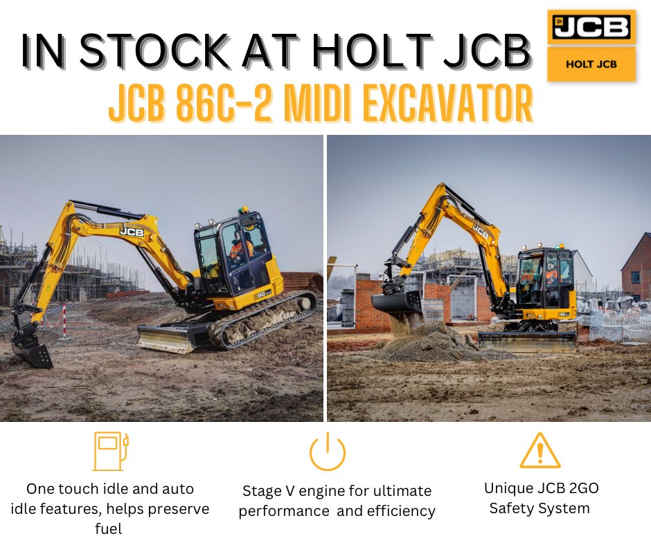 IN STOCK at your local Holt JCB Ltd Depot
The JCB 86C-2 Midi Excavator!

Call your local Holt JCB Territory Sales Manager for full details ➡️ holtjcb.co.uk/contact/your-l…
#holtjcb #jcb #jcbfamily #midi #excavator #innovation #instock #quality #power #efficiency #comfort #safety
