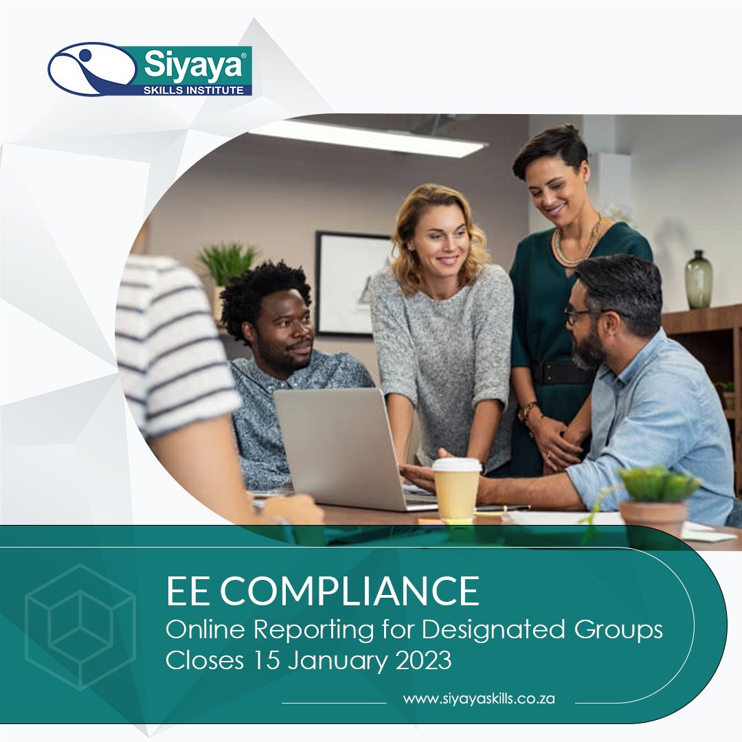SiyayaSkills's tweet photo. REMINDER: #online reporting for #designatedemployees closes 15 January 2023. It's not too late for the #EE experts to assist.
https://t.co/rXVNQe762P
#SiyayaSkills #ExpertConsultants #WSP #EEPlan #Compliance #NEXTEC #PeopleSolutions https://t.co/8a1RkfdvC9