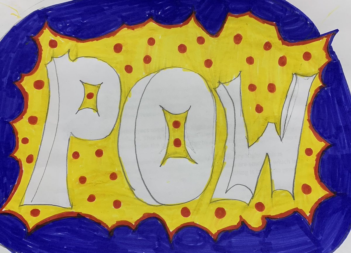 BhsartD's tweet photo. Some amazing Pop Art-tastic words that look as they sound from S2. Didn’t they do well? 😁 https://t.co/MxDddPqbbm