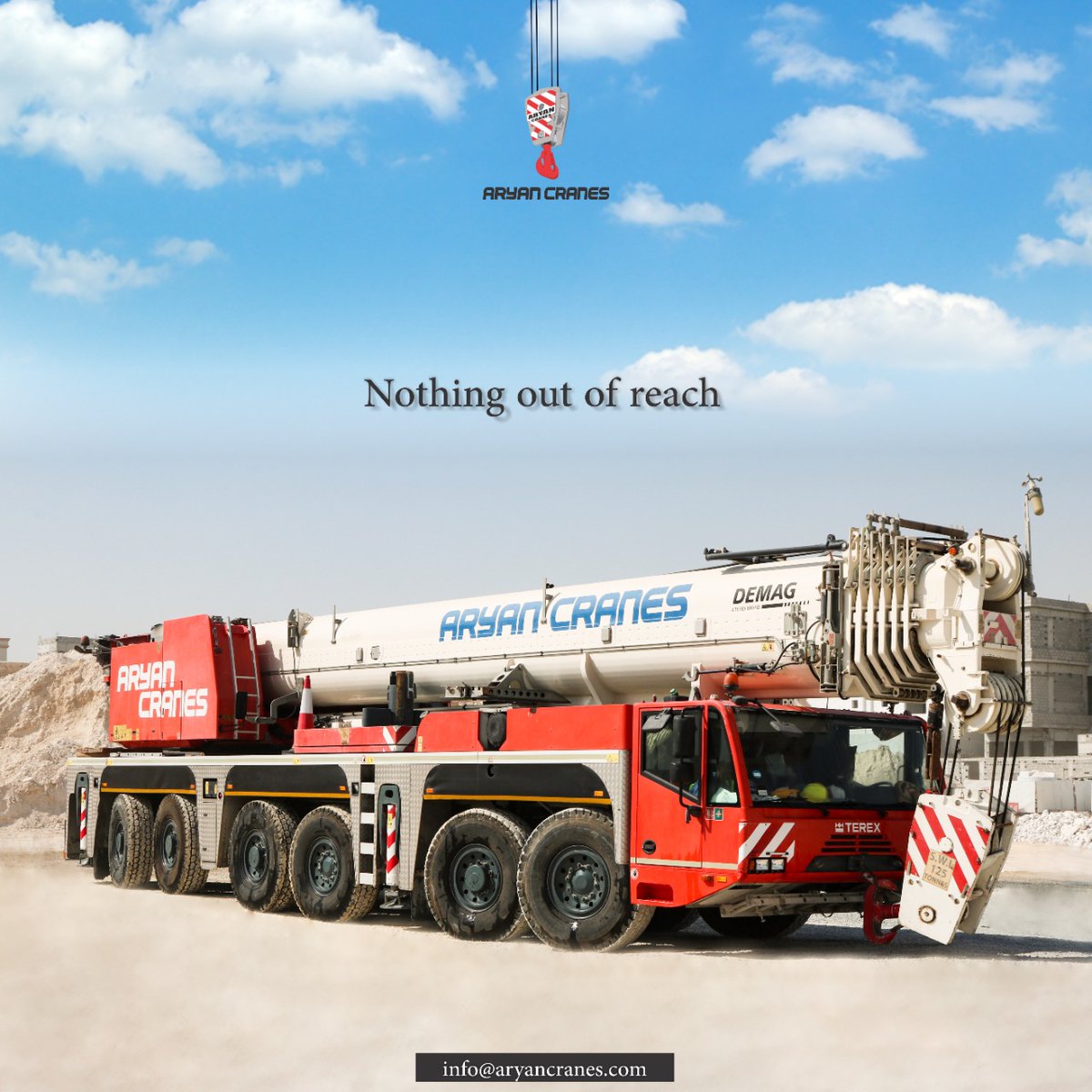 Nothing out of reach
Email: Info@aryancranes.com

#MobileCrane #Doha #Qatar #QatarProjects #QatarConstruction #QatarEquipment #Qatarliving #DohaQatar #AllTerrainCrane #TruckCrane #RTCrane #QatarPetroleum #QatarGas #RasGas