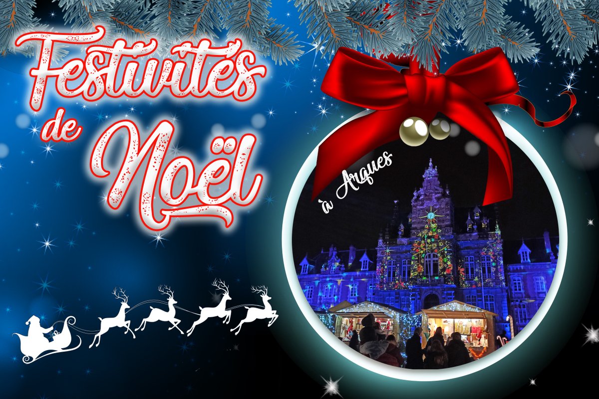 #Événement 
3 jours d'animations et une journée spéciale enfants pour les festivités de #Noël du 16 au 19 décembre ! 🎅
Mapping, feu d'artifices, marché de Noël, mascottes, spectacles de rue, stand photo avec le Père Noël... Retrouvez le programme sur ville-arques.fr
