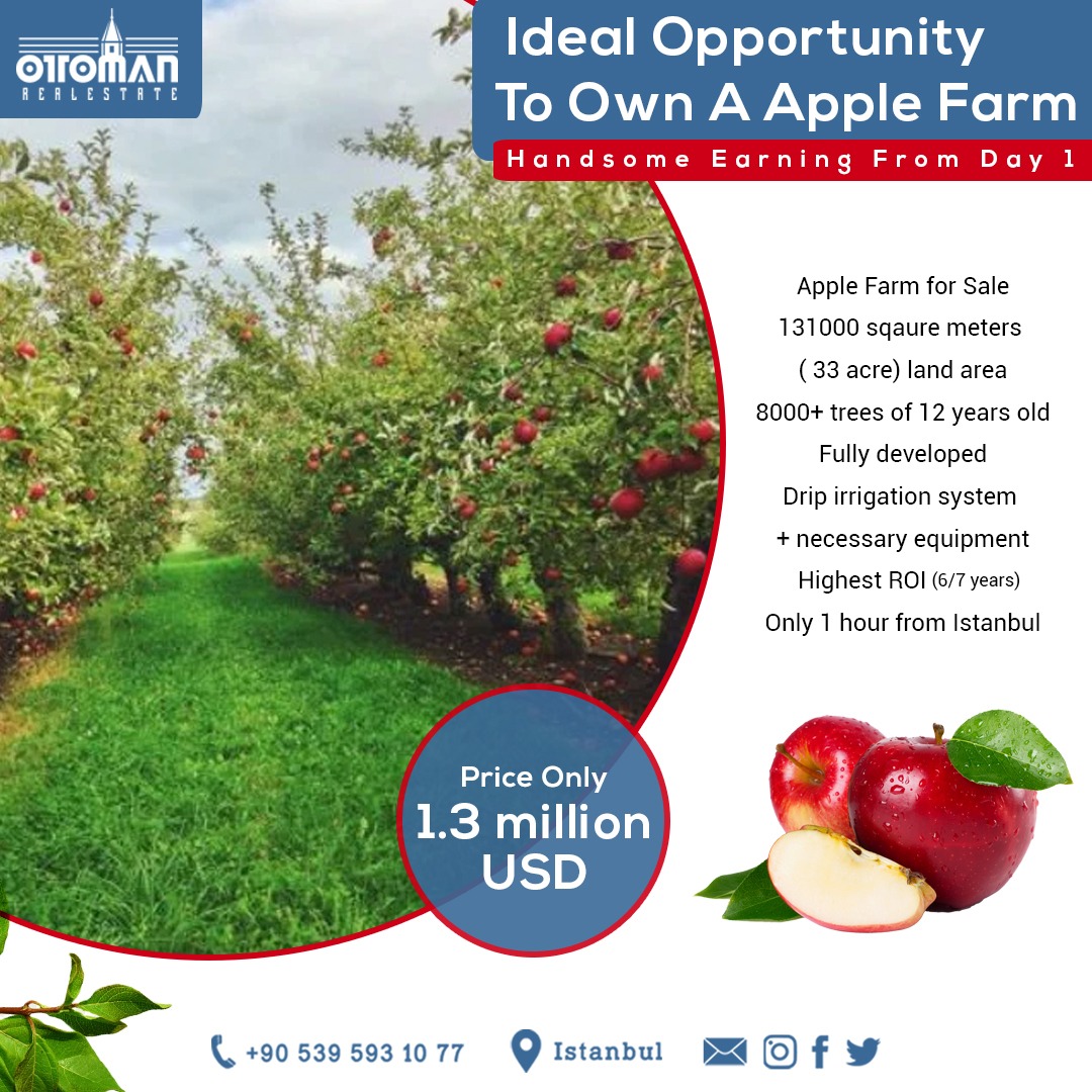 ottomanesatate's tweet photo. Buy your own apple farm...
#istanbul #turkey #property #villas #appartments #shops #lands #beautifulistanbul #beautifulview #ottomanproperty #citizenshipoffer #explore #special #offer #price https://t.co/recLFSxL82