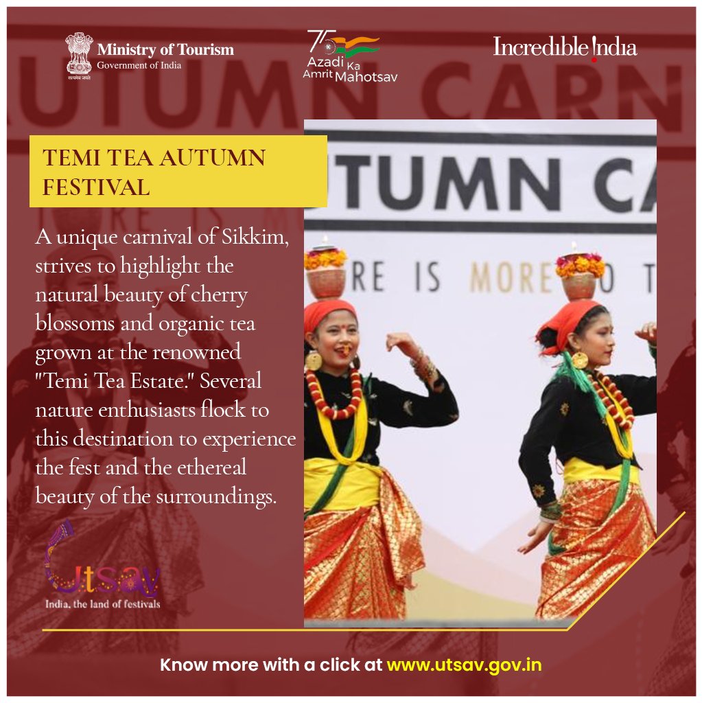 incredibleindia's tweet photo. Visit https://t.co/f5VkVfeDFB to learn about the unspoken beauty of Temi Tea Estate. 

@TourismSikkim

#TemiTeaAutumnFestival2022 #DekhoApnaDesh  

(1/3) https://t.co/PfVCmXJXZO