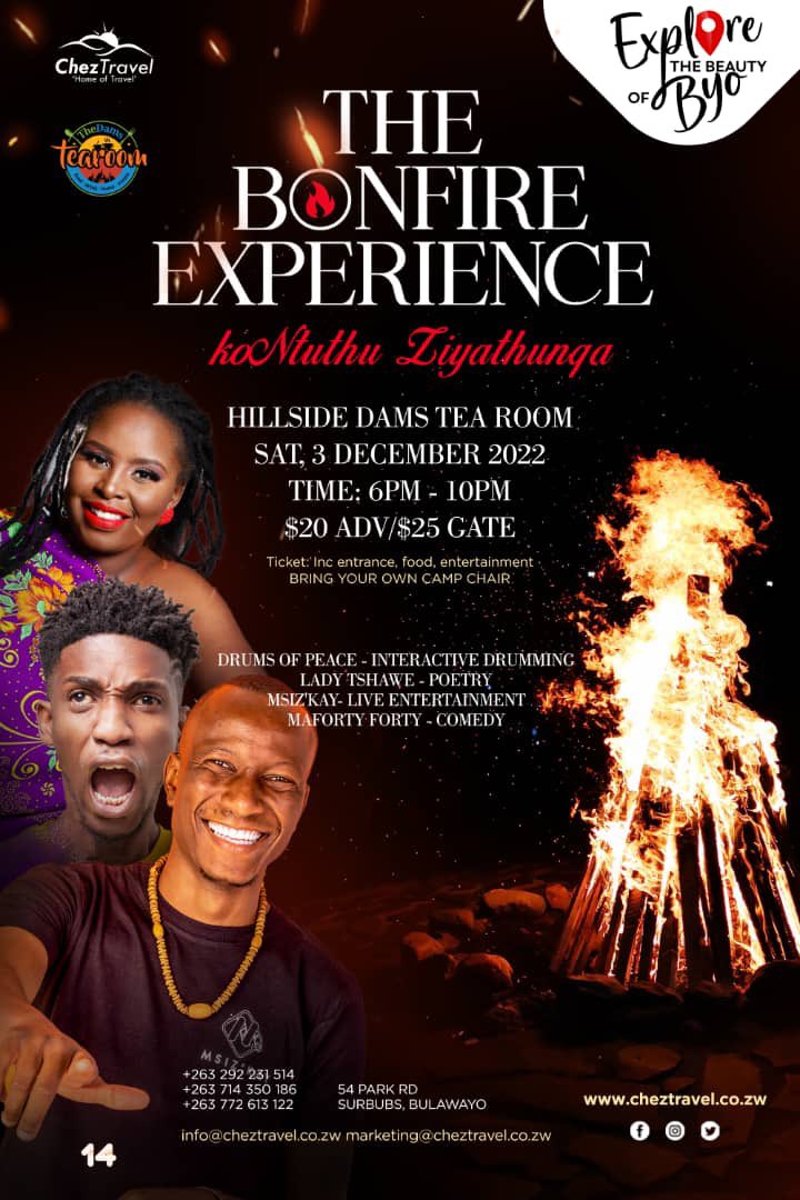 Where to catch me this week

1-2Dec 2022 - Celebrate Africa Competition (Hre)
3 Dec - The Bonfire Experience (Byo)

Deets  on the flier

💜
