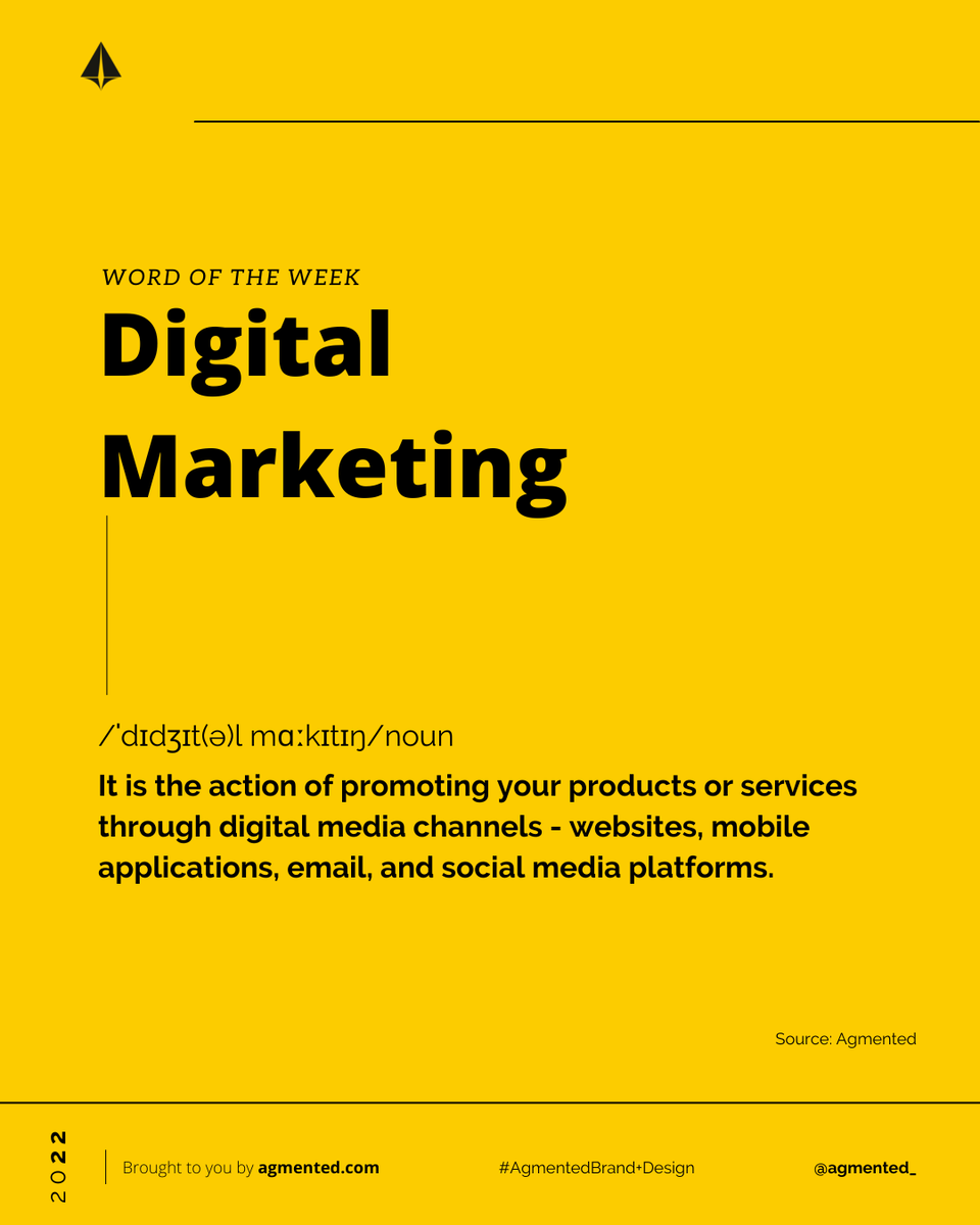 agmented's tweet photo. #WordOfTheDay Digital Marketing - what is digital marketing and what are it's advantages?

#designwithagmented https://t.co/CACBAw2OJd