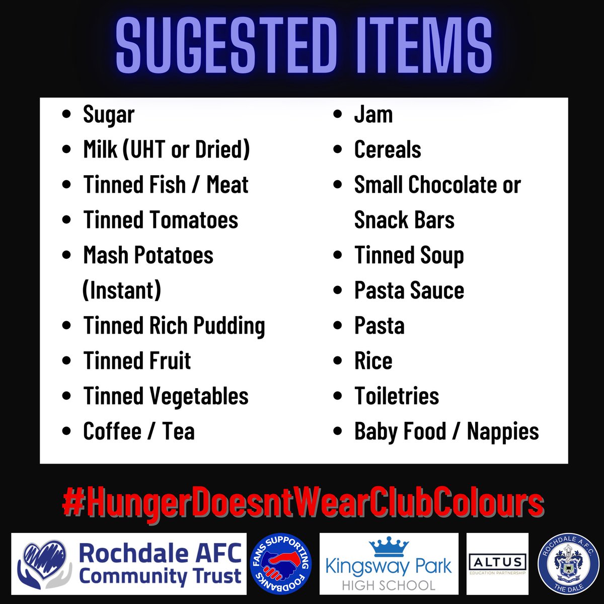 JohnPavParry's tweet photo. I will be with my students from @KPHS_Rochdale collecting food 90 minutes before the @officiallydale v @HarrogateTown game this Saturday! Please RT! #RightToFood 

@daleprogramme @CharxRafc @CharlotteRAFCCT @LFCWFoodbank @SFoodbanks @neilsmithgmb @Jasiu9 @DavefcKelly @IanByrneMP https://t.co/gAE4SzcaNJ