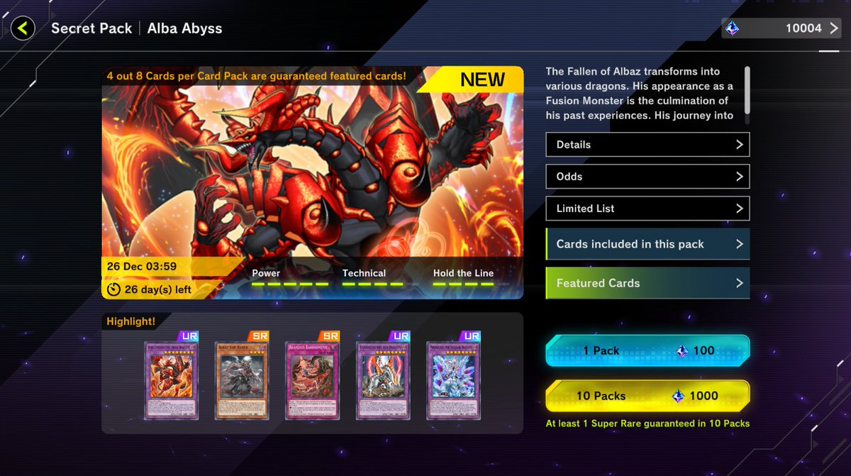 NEW SECRET PACK: Alba Abyss This Limited-Time Secret Pack includes reprints  of key Branded cards, as well as a few new cards! - Alba Lenatus the Abyss  Dragon - Albaz the Ashen -