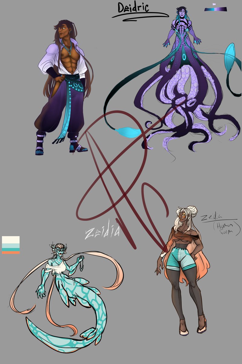 InfiniLoki's tweet photo. Some of my Mer- OC's Zeidia/Deidric/Echo
#OC #Art #ocart #Mermaid #mermanAU https://t.co/Do5FOANHqI
