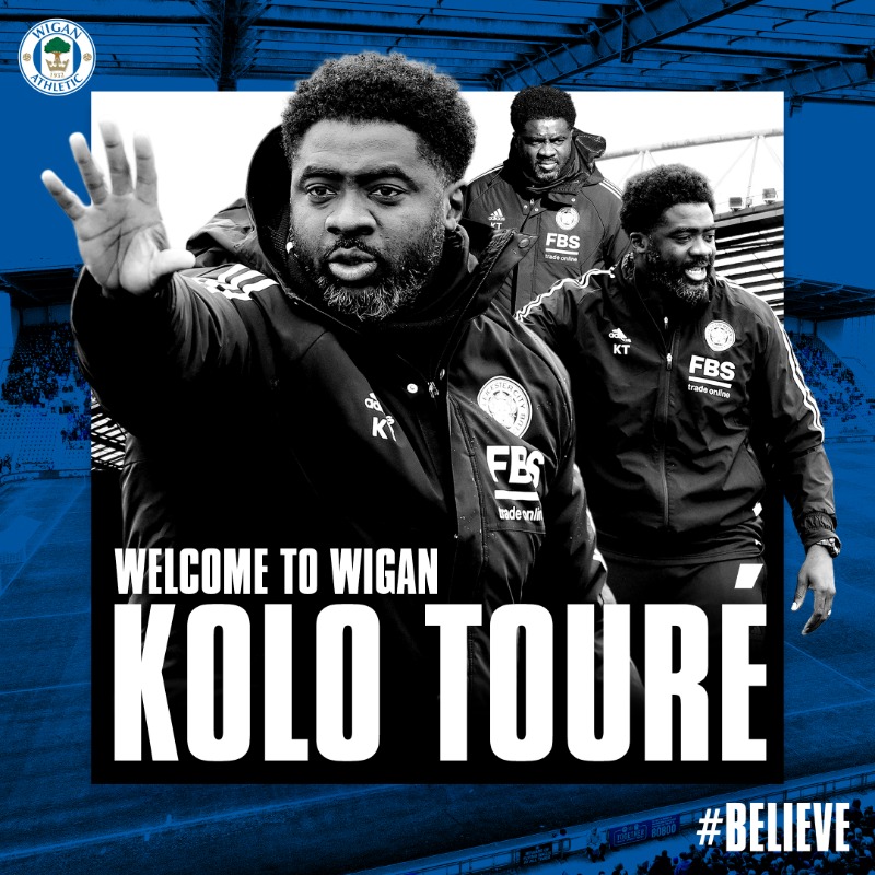 LaticsOfficial's tweet photo. ✍🏼 We are delighted to confirm the appointment of Kolo Touré as the Club's new First Team Manager!

Welcome to Wigan, Kolo 💙

#wafc 🔵⚪️ #BELIEVE