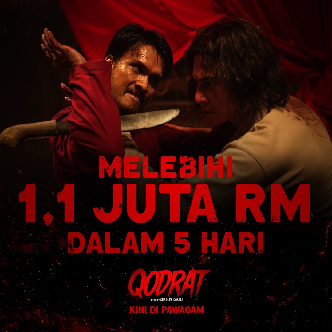 Ustadz Qodrat berterima kasih atas sambutan teman-teman Malaysia yang sangat antusias dan hangat. 🙏🏼

Dalam 5 hari penayangan melebihi 1,1 juta RM di pawagam Malaysia.

#Qodrat #QodratMY