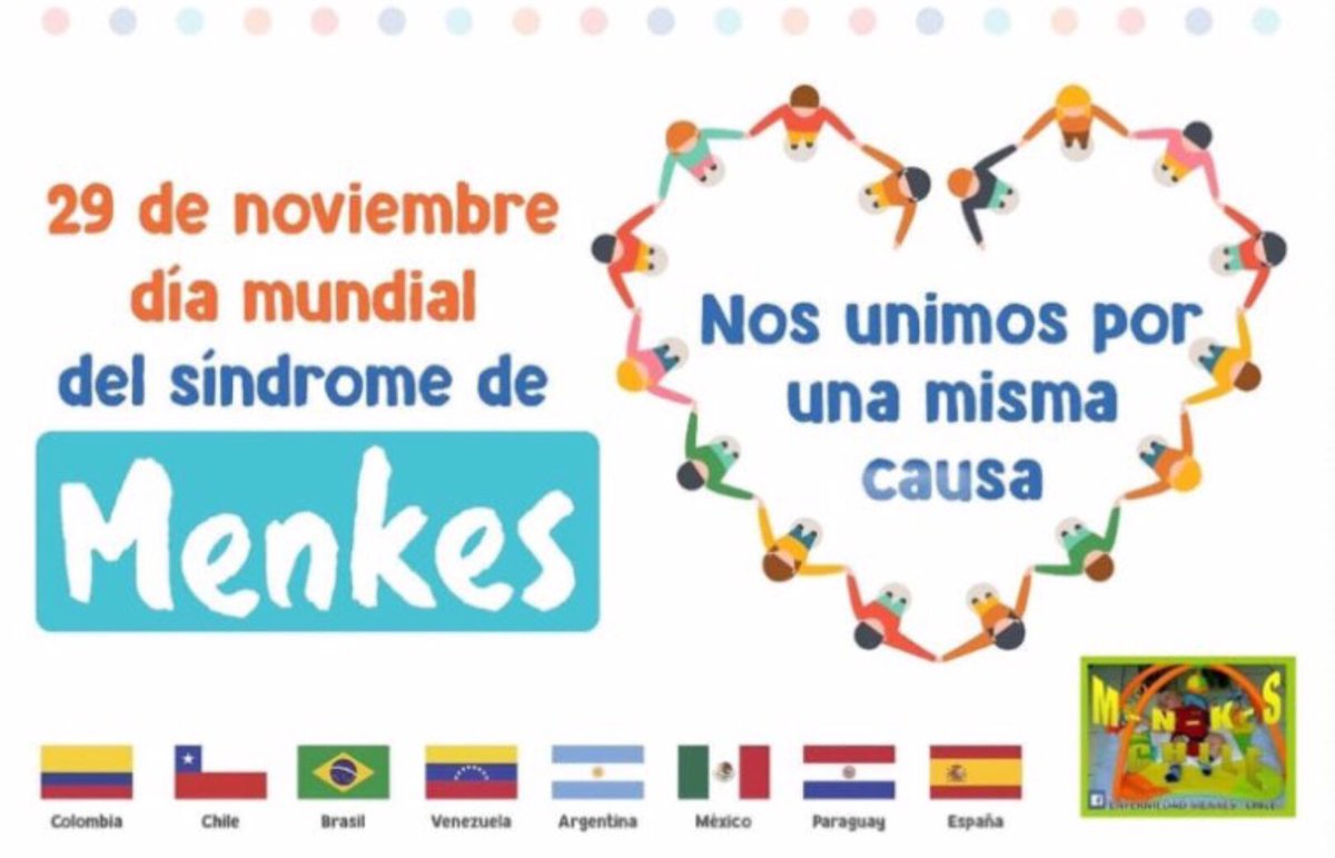 NoInvisibles's tweet photo. Es Día de concienciación sobre el Síndrome de #Menkes
Falta de Cobre, elemento esencial para las funciones neurológicas
Vídeo d @Dani_Pellicer en colaboración con @MenkesChile @Victor_A_R_R_
Para conocer mas y la necesidad de investigación
…la esperanza👇
https://t.co/Tc2wCOqo5j https://t.co/jVycQbSxfu