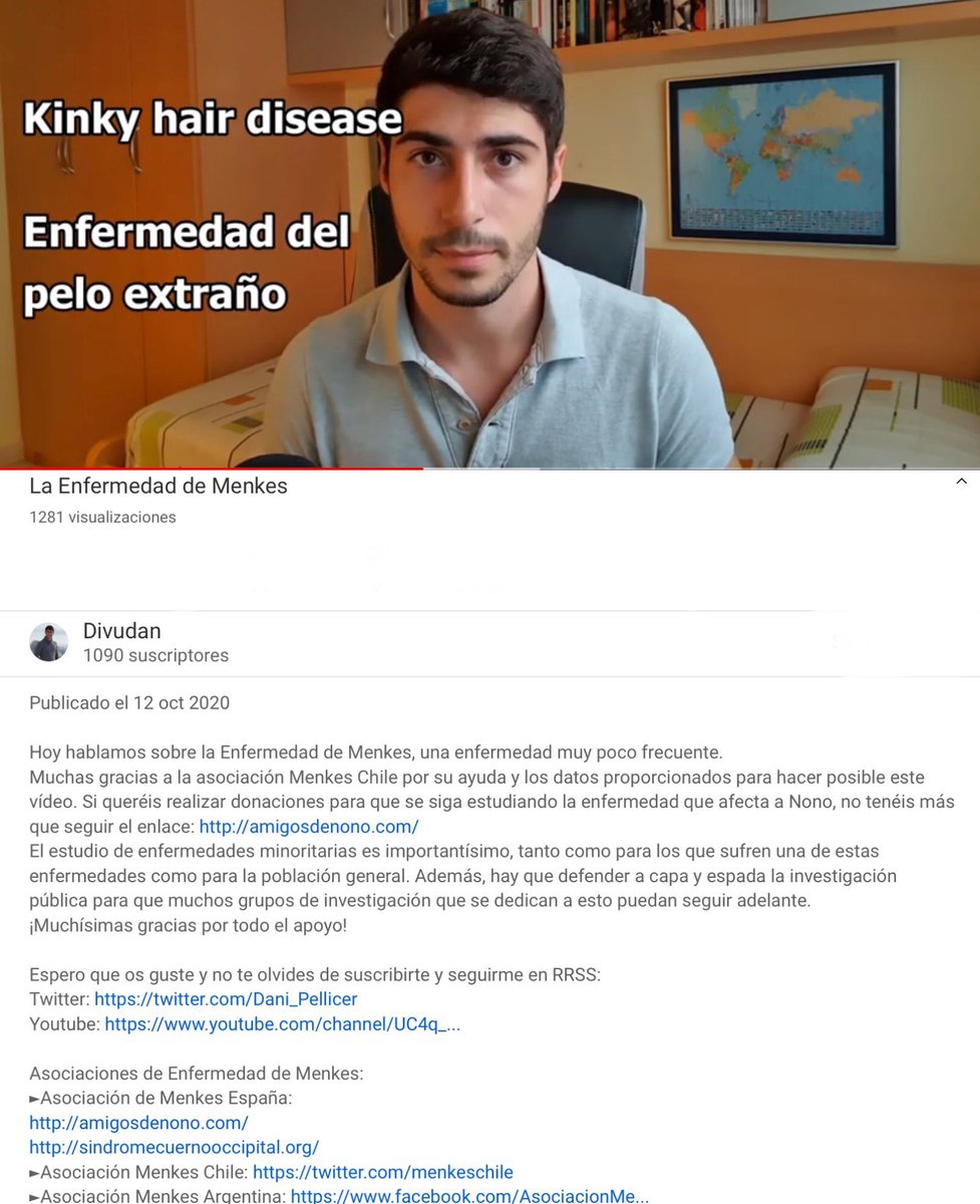 NoInvisibles's tweet photo. Es Día de concienciación sobre el Síndrome de #Menkes
Falta de Cobre, elemento esencial para las funciones neurológicas
Vídeo d @Dani_Pellicer en colaboración con @MenkesChile @Victor_A_R_R_
Para conocer mas y la necesidad de investigación
…la esperanza👇
https://t.co/Tc2wCOqo5j https://t.co/jVycQbSxfu