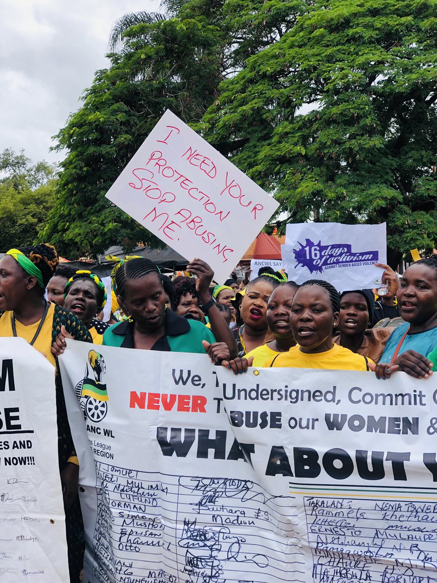 ANCVhembeRegion's tweet photo. ANC Vhembe Women’s League is launching the 16 days of activism against gender based violence by a March from Thohoyandou Town Hall to Thohoyandou Magistrate Court to hand over a memorandum to fight the scourge of gender based violence that has confronted our Region and society. https://t.co/4IZQ41Hbdr