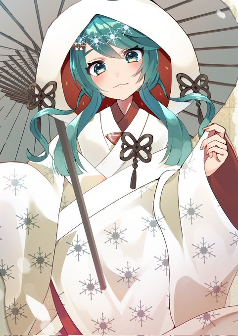 「oil-paper umbrella uchikake」 illustration images(Latest)