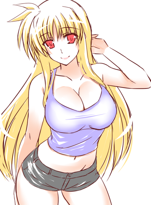 休日にはラフな格好してるフェイトさん落書き～ 